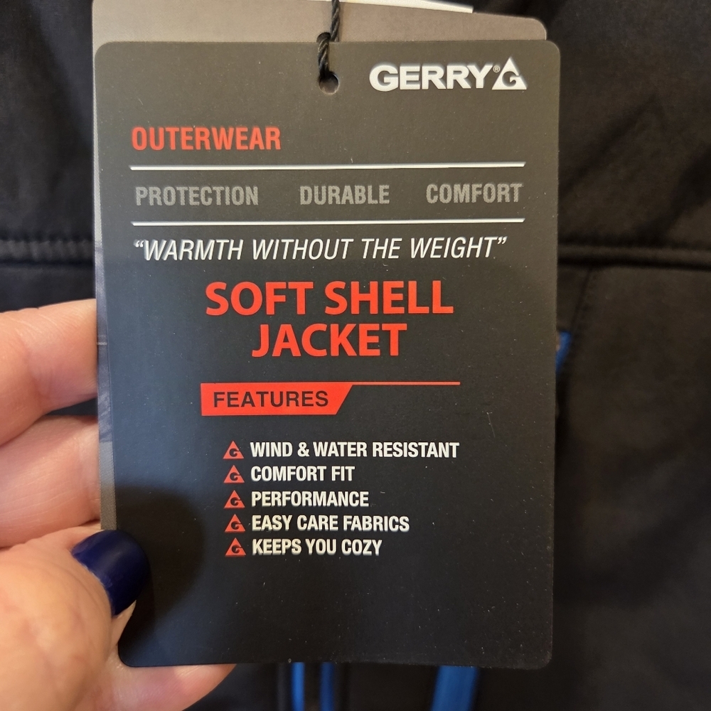 Gerry Boys Falcon Softshell Jacket - Black with Blue Trim - Size M (10/12) - Picture 4 of 9